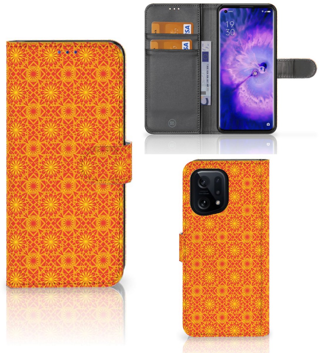 OPPO Find X5 Telefoon Hoesje Batik Oranje