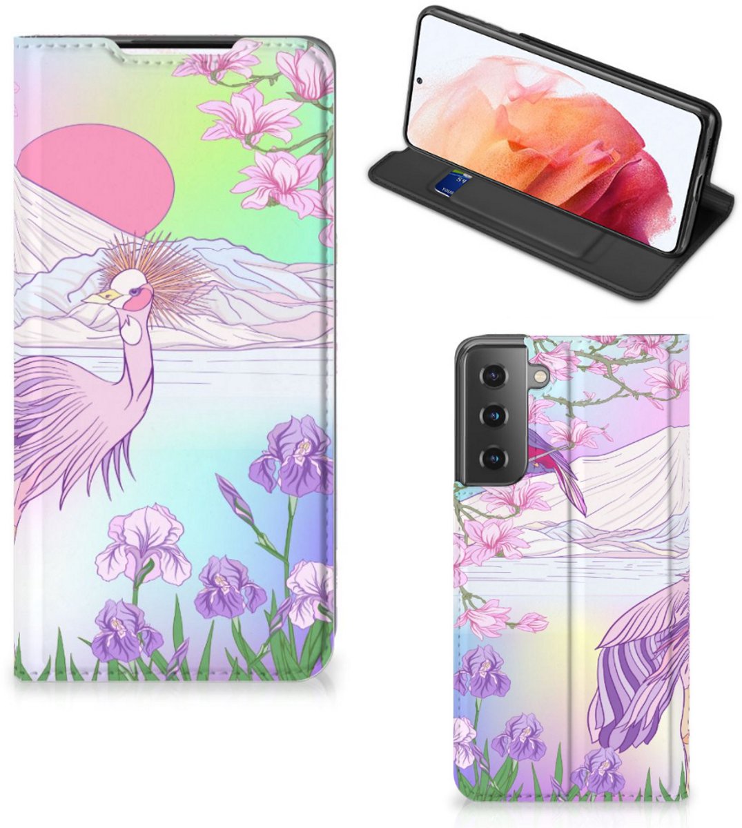 Book Case voor Samsung Galaxy S21 Hoesje maken Bird