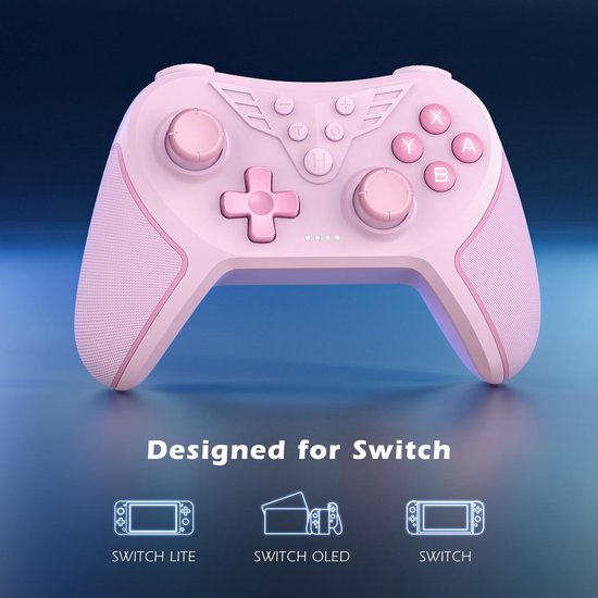 LATEC Controller voor switch, draadloze switch controller, compatibel met Switch Lite/OLED, Hall Joystick/programmeerbare knop/6-assige gyroscoop/instelbare vibratie/turbo-functie/beeldschermopname — afbeelding 4