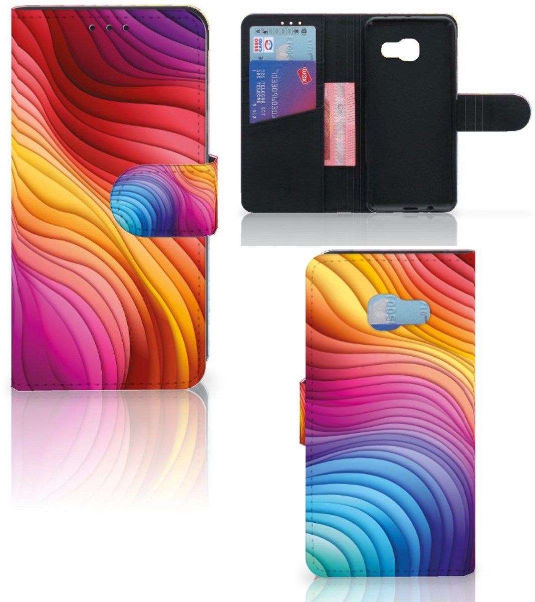 Book Case voor Samsung Galaxy A3 2017 Regenboog
