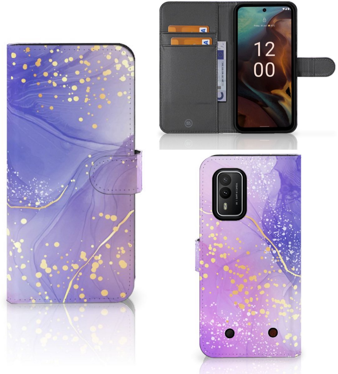 Hoesje voor Nokia XR21 Watercolor Paars