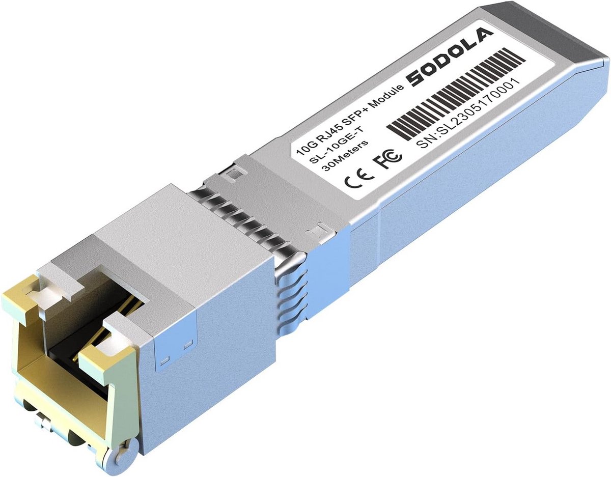10G SFP+ RJ45 koper transceiver module voor Ethernet - Plug and Play, hot pluggable, tot 30 m afstand