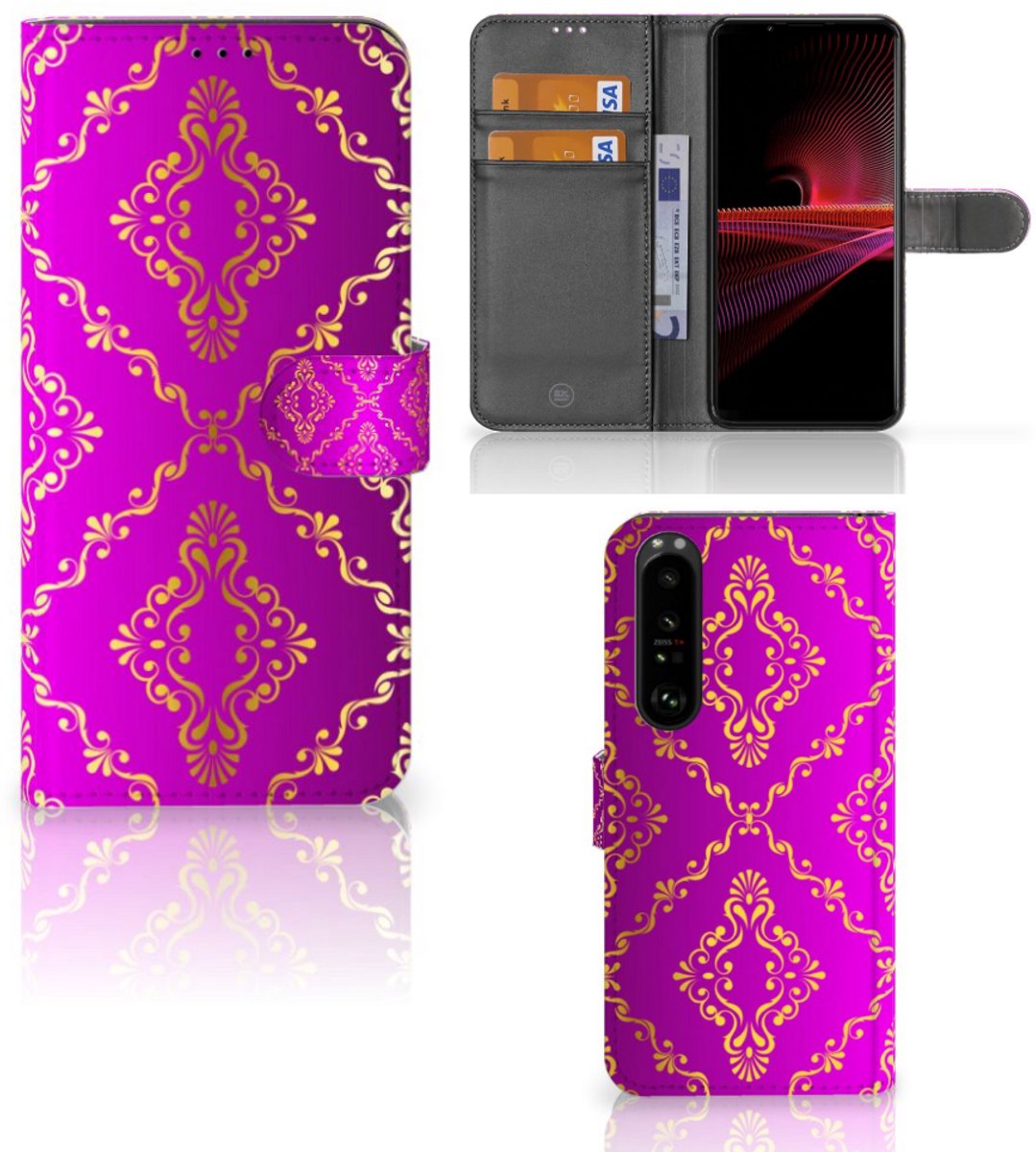 Wallet Case Sony Xperia 1 III Barok Roze