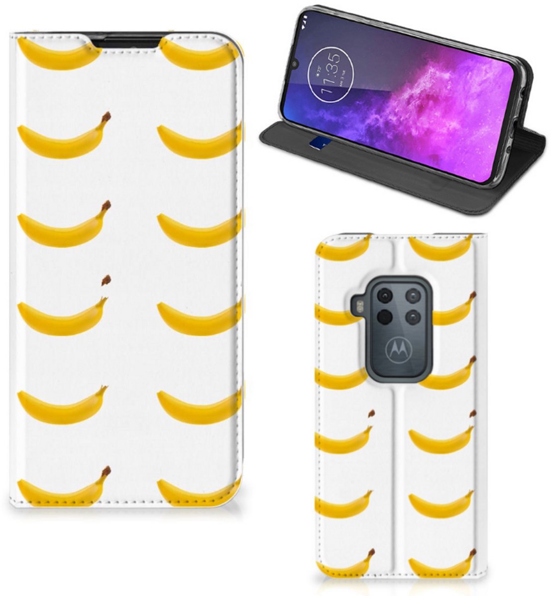 Motorola One Zoom Flip Style Cover Banana