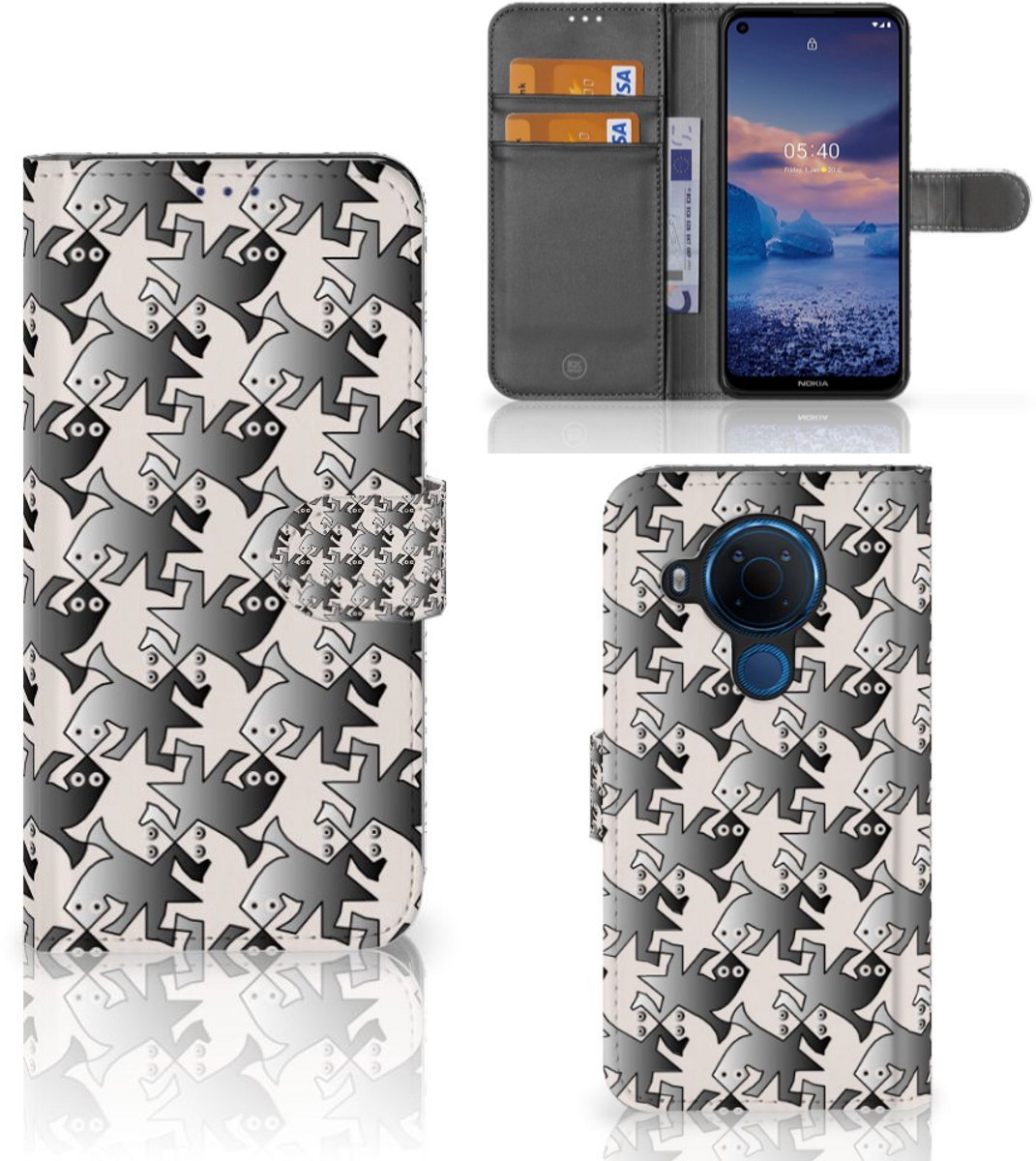 Nokia 5.4 Telefoonhoesje met Pasjes Salamander Grey