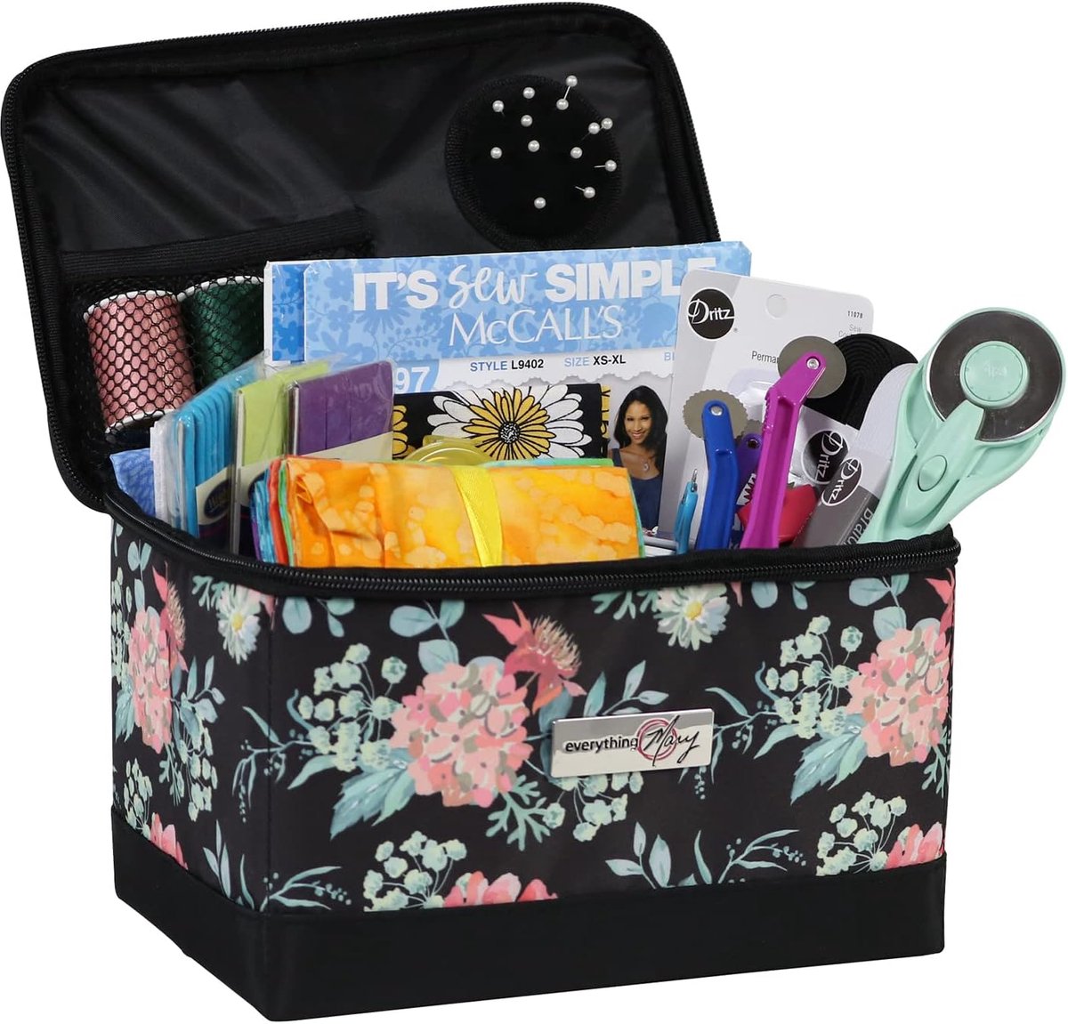 Naaidoos met bloemendesign - Opbergdoos voor Naaigerei en Accessoires