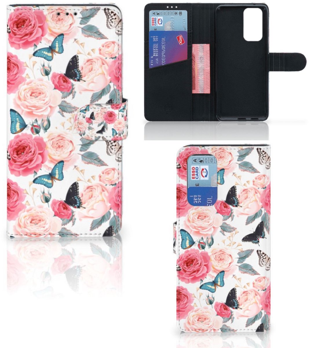 OnePlus 9 Pro Hoesje Butterfly Roses