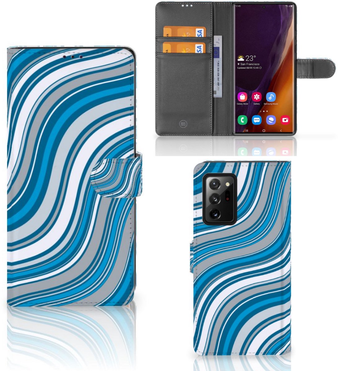 Samsung Galaxy Note20 Ultra Telefoon Hoesje Waves Blue
