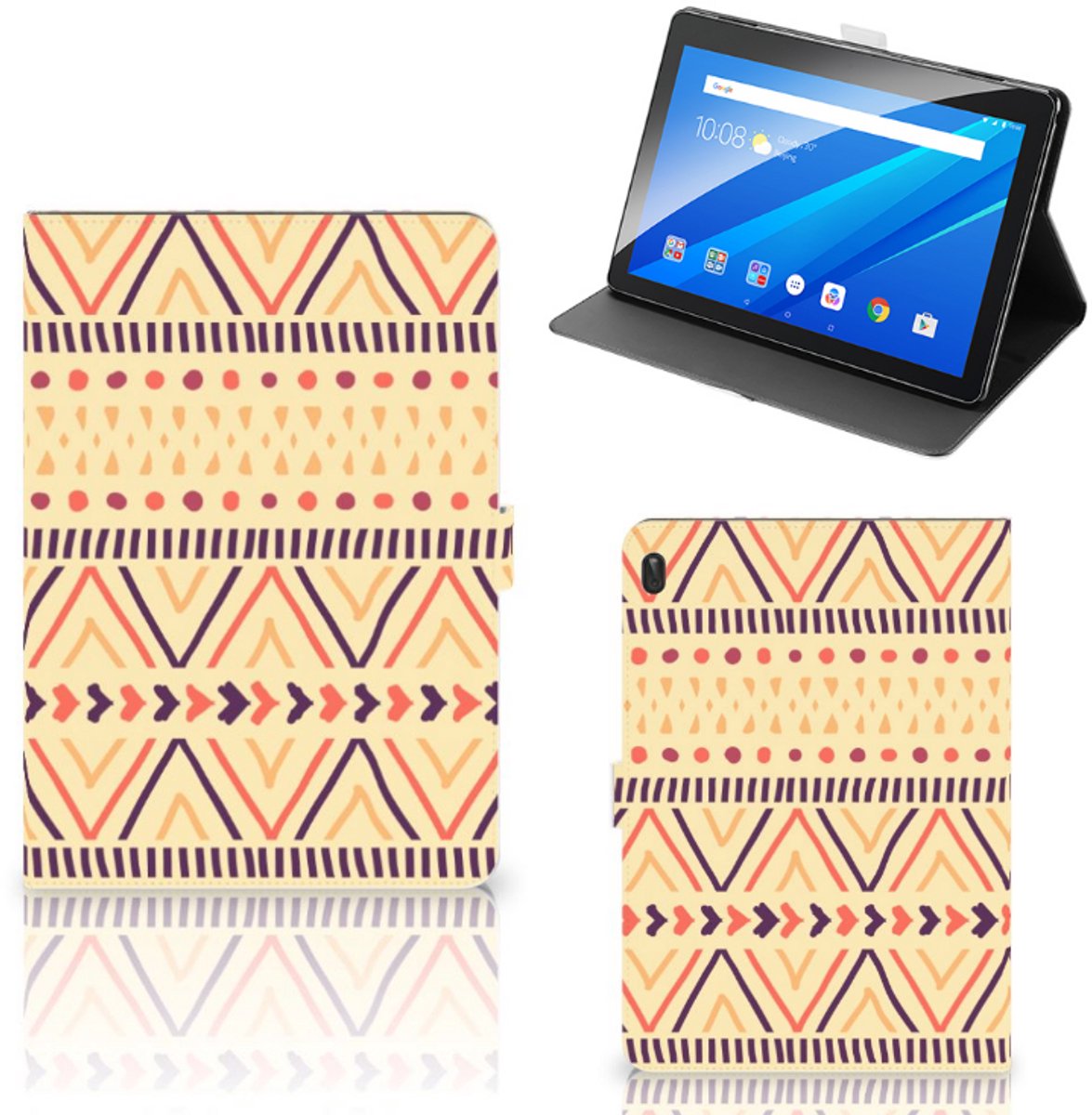 Lenovo Tab E10 Tablet Hoes Aztec Yellow