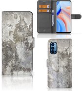 Case Cover pour OPPO Reno 4 Pro 5G Portefeuille Béton