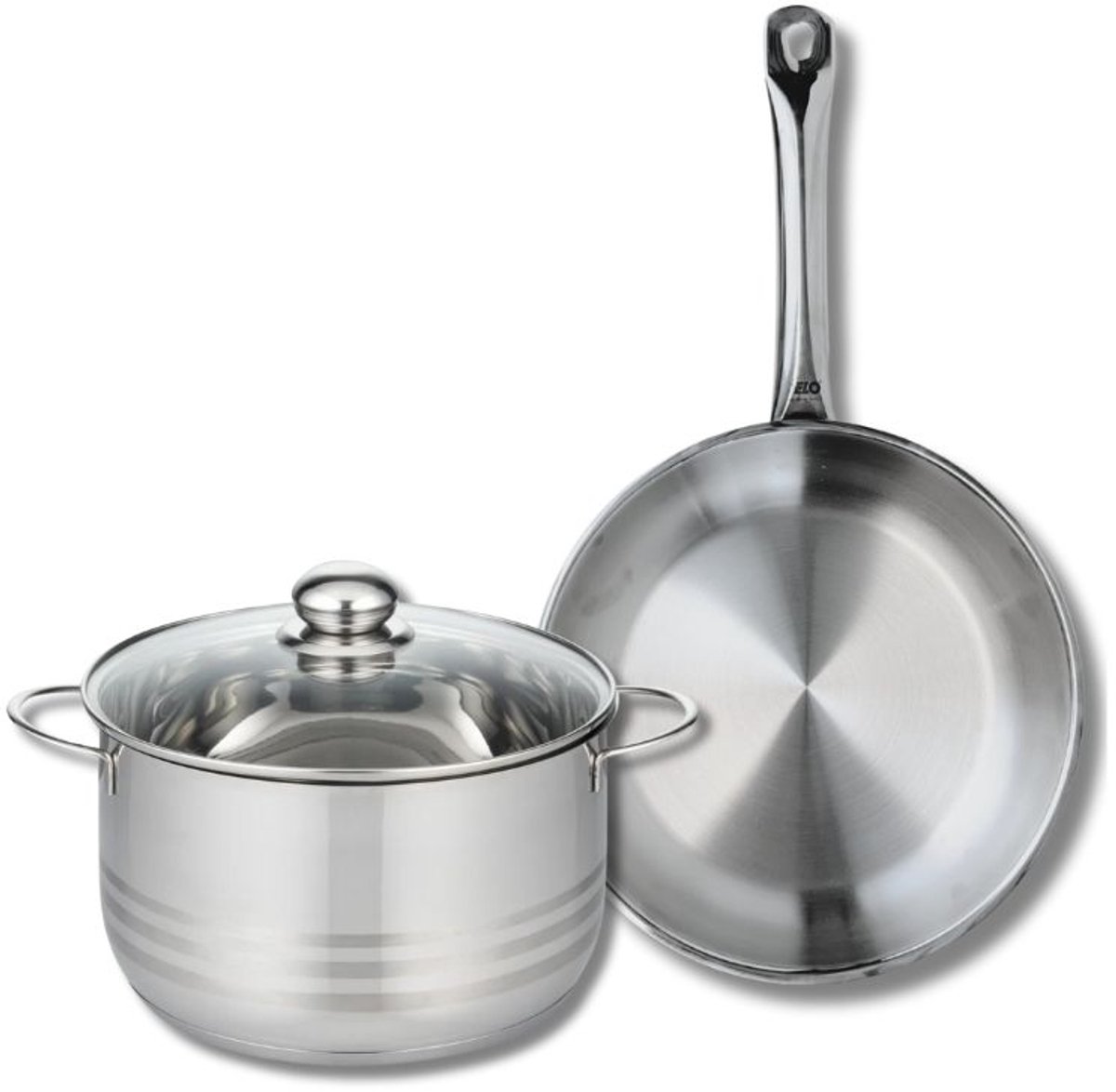 Set van 1 Koekenpan 28 cm en 1 braadpan 24 cm Elo Profi Brillant