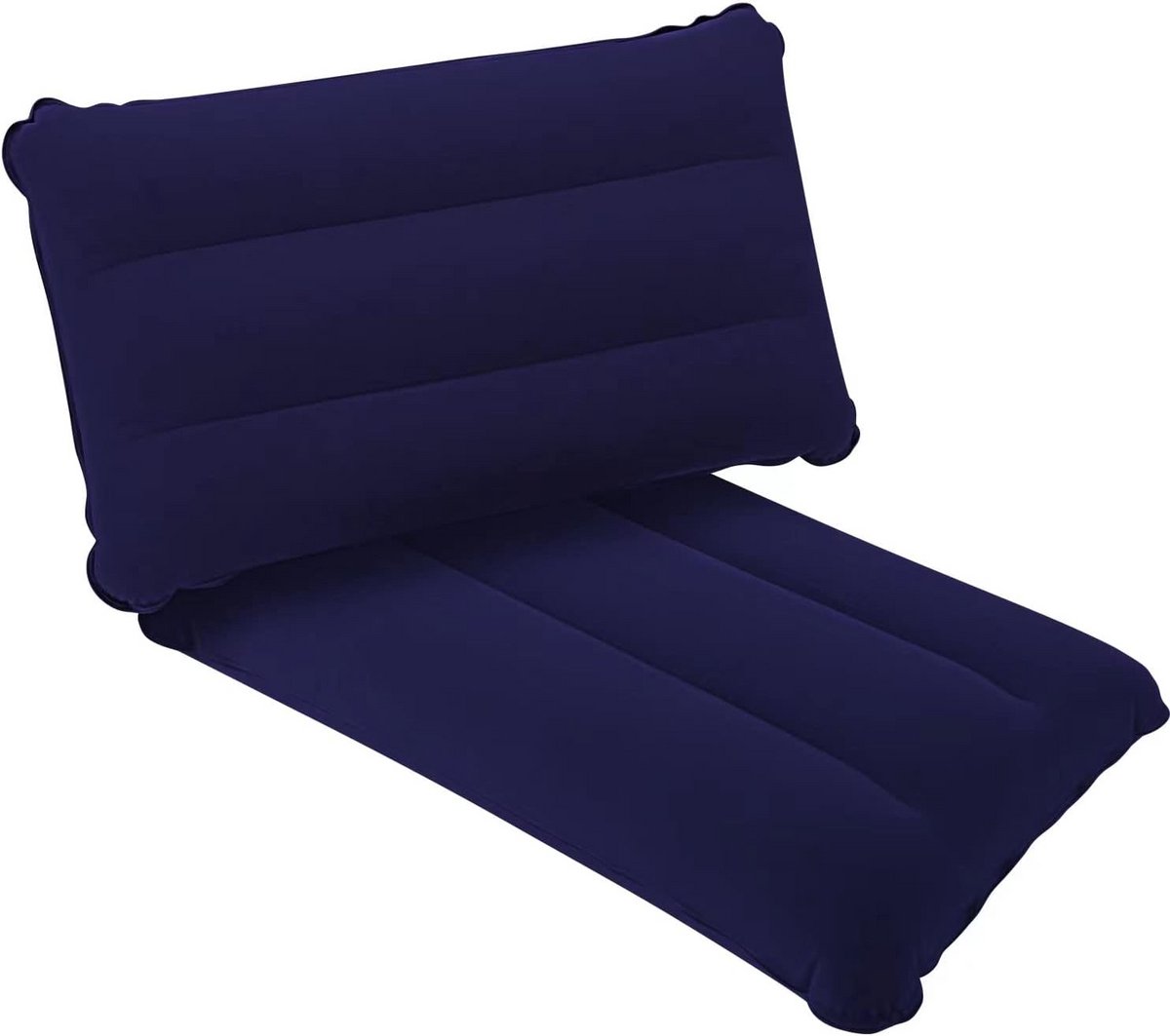 Opblaasbaar kussen 2 stuks | 44 x 28 cm | blauw | camping, strand, wandelen