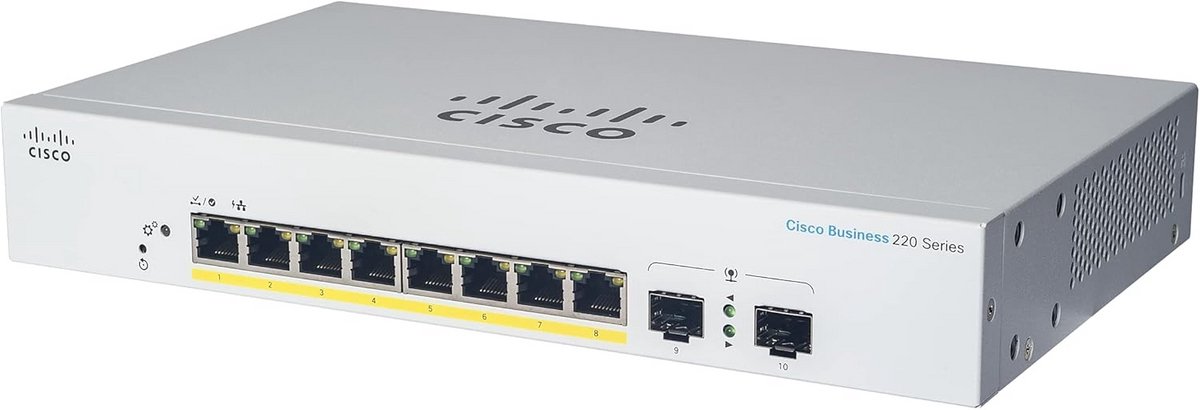 Smart Switch met 8 Gigabit Poorten en 2 SFP Uplink Slots | Betrouwbaar Netwerk voor Bedrijven