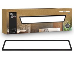 B.K.Licht Shallow - LED Badkamerlamp Plafonniere - paneel plafondlamp - badkamerverlichting met neutraal wit licht - IP44 - 98 x 20 cm - zwart