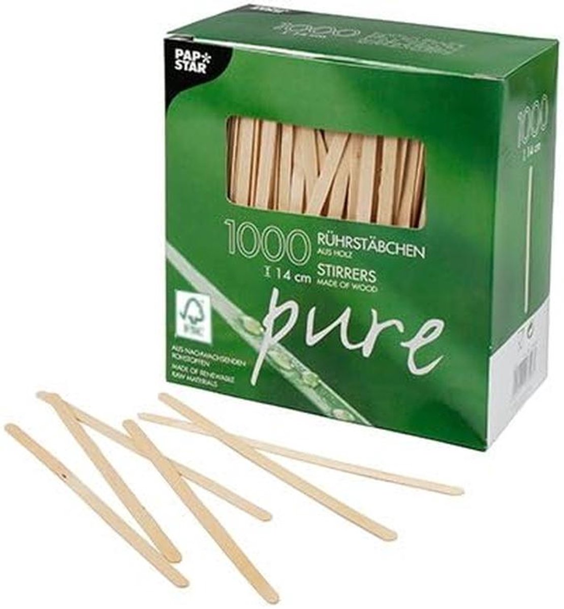 Roerstaafjes van hout Pure - 10 x 1000 stuks