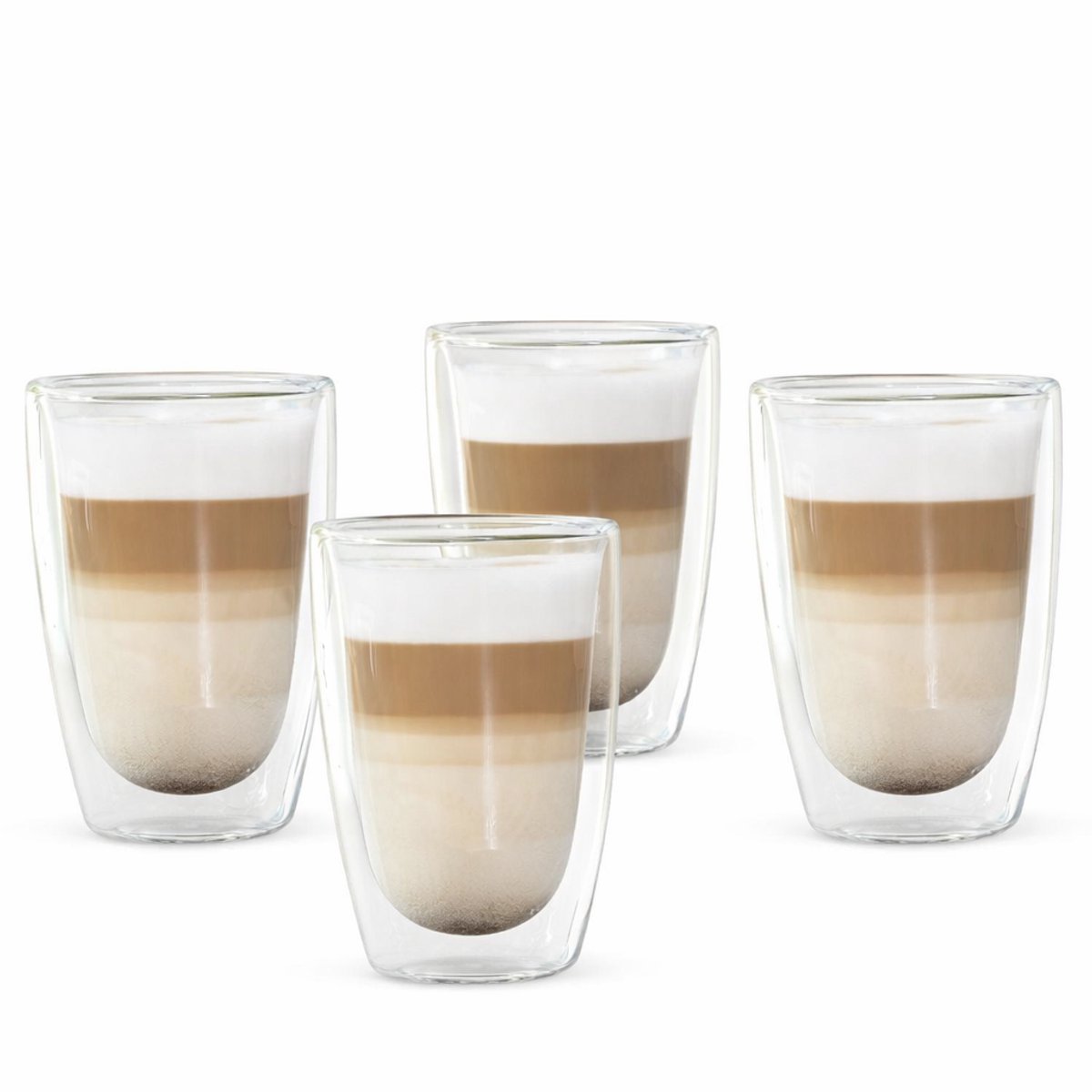 Set van 4x stuks dubbelwandige koffieglazen/theeglazen 400 ml - 40 cl