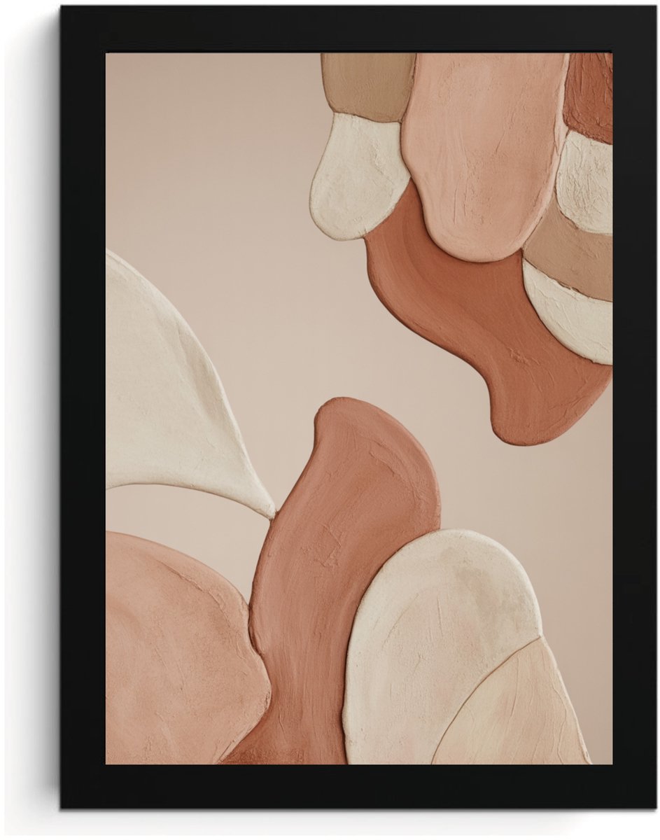 Abstract Aardetinten Wall Art fotolijst, A4 Fotoframe, Modern Woondecoratie, Hoge Resolutie Print, MDF Frame, Acrylic Glass, Wall Art