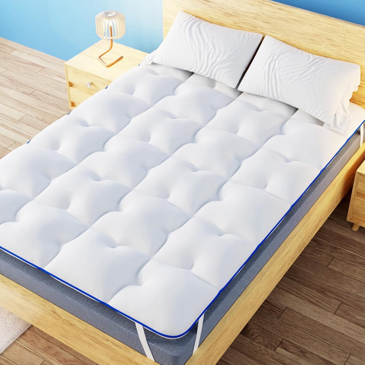 CASABEL Diamond Matras Topper 150 x 200 cm van microvezel - Optimaal Comfort