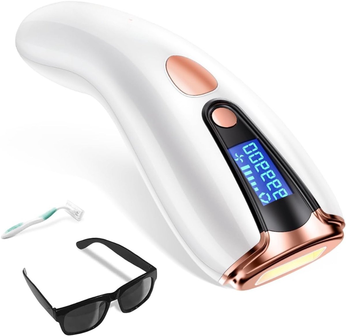Aurixi® Laser Ontharingsapparaat – Haarverwijderaar IPL Technologie – Ontharingsapparaat Met 9 Energieniveaus - Epileerapparaat Voor Vrouwen – Wit - 27 x 16 x 7 cm