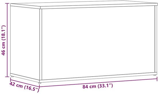 VDXL Opbergkist 84x42x46 cm bewerkt hout wit