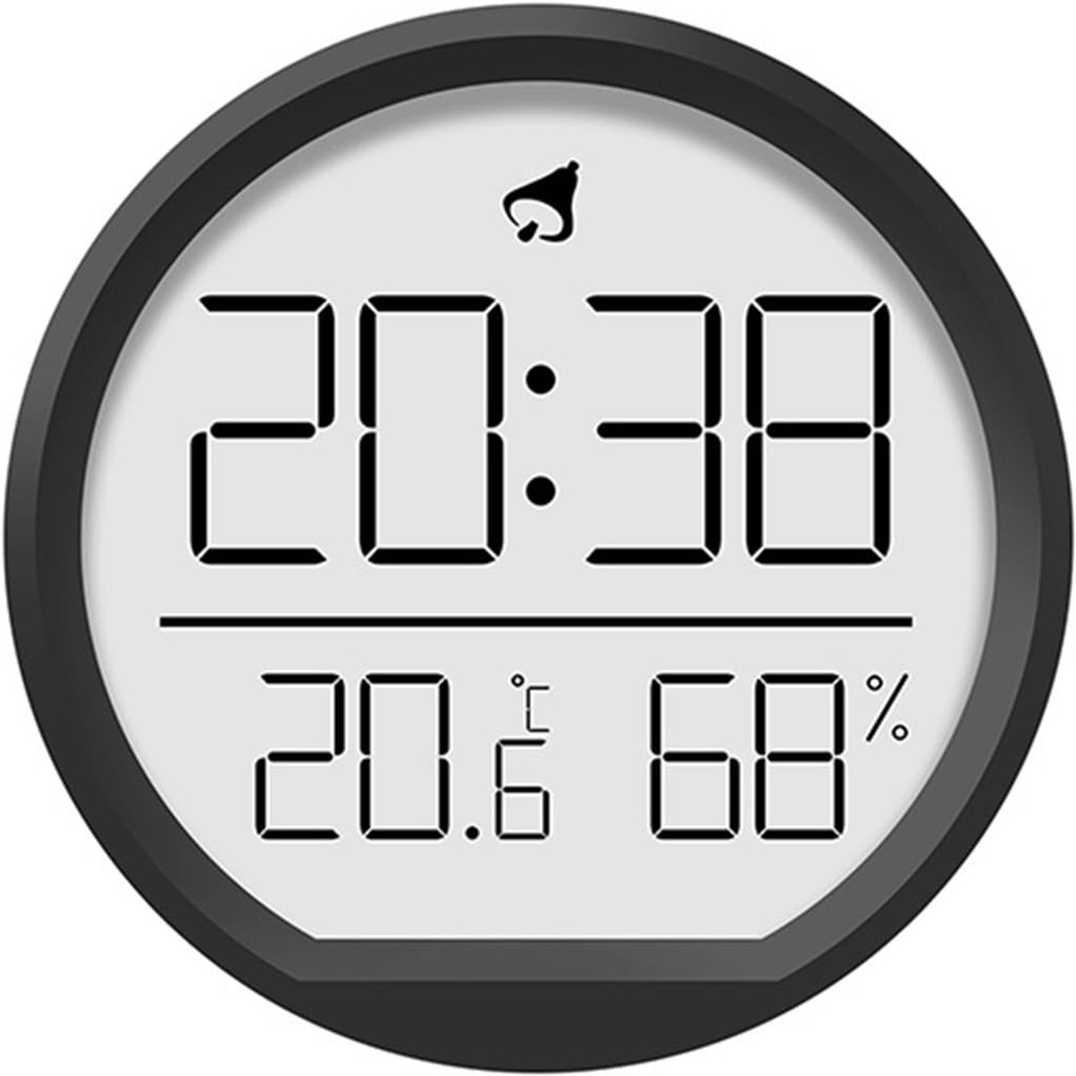 Ynkkvre - Digitale Klok met Temperatuur/Vochtigheid - Magnetische Wekker - Ultradun 1.6cm - Klimaat Monitor ±0.5°C - Drie Montage-opties - Stille Wekker - Voor Slaapkamer en Kantoor - Zwart