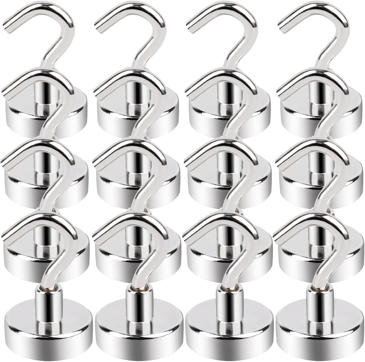 16 magnetische haken Extra Sterk - 22kg - 25mm Neodymium Magneet - Camping Garage Koelkasten