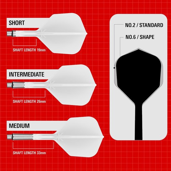 Target K-Shift White NO6 - Dart Flights van Target — afbeelding 4