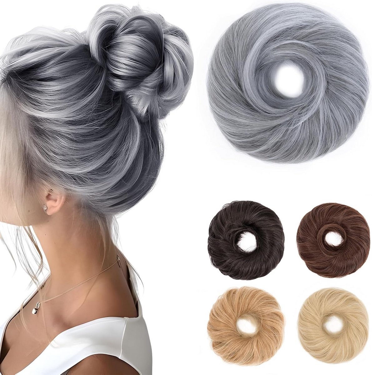 Haarknot met Elastiek Synthetisch Haarverlenging Rommelige Knot voor Dames