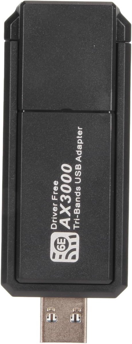 USB 3.0 WiFi 6E Adapter - 3000Mbps Tri-Band 2.4/5/6GHz Netwerkkaart voor Windows 10/11