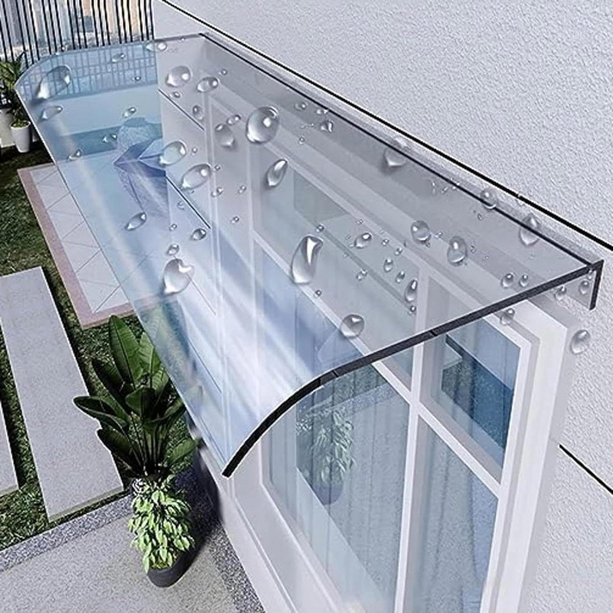 Transparante Overkapping voor Deur en Raam - Polycarbonaat Luifel voor Buiten - 40x100 cm