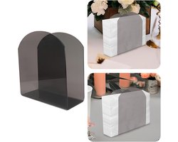 2 Pcs Napkin Holder, Acrylic Napkin Holder for Kitchen Table, U Shape Transparent Tissue Box Square Towel Storage Rack (Transparent Grey)