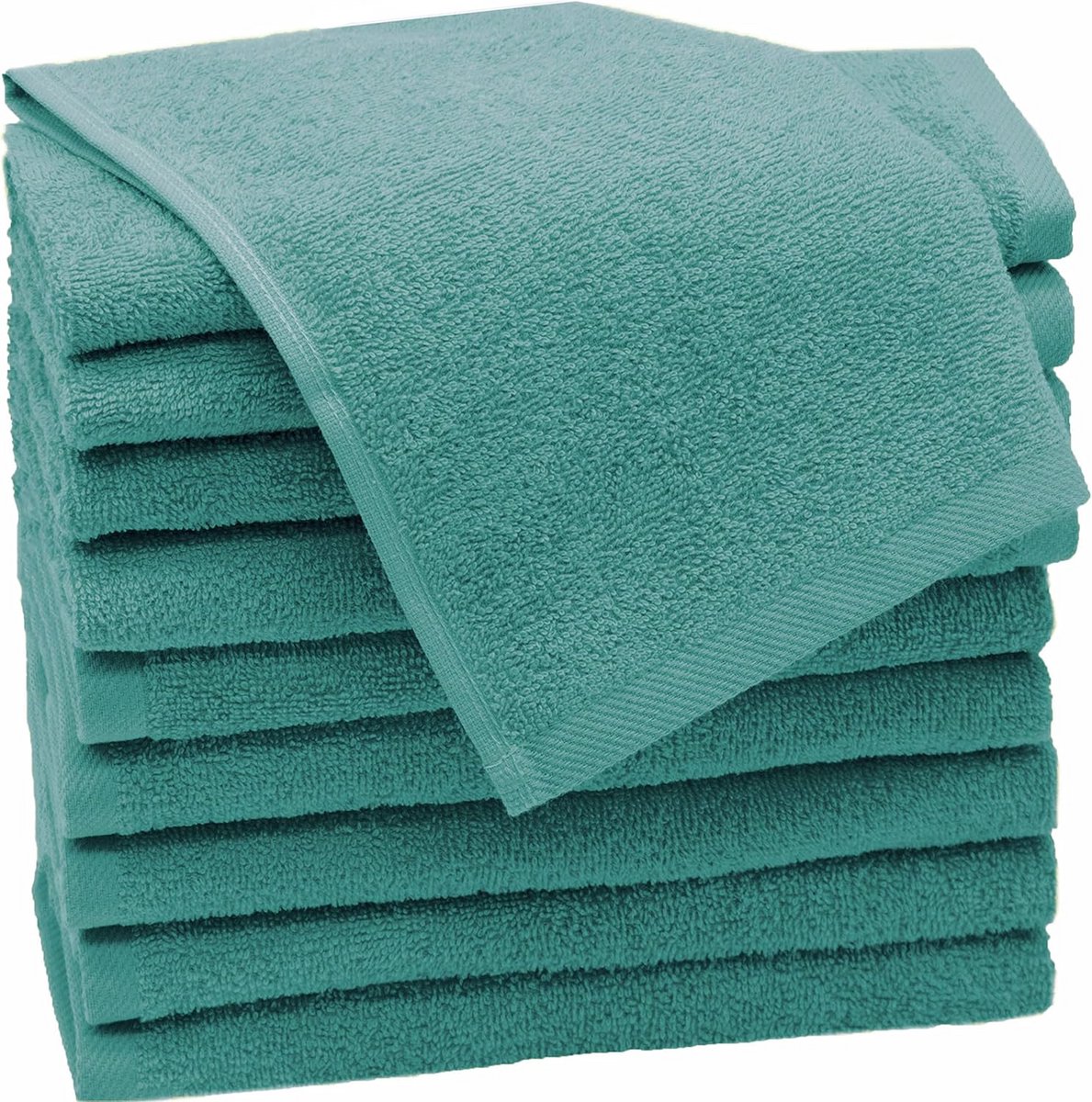 Gastendoekjes Set van 10, 30 x 50 cm, 100% Katoen Badstof, Turquoise