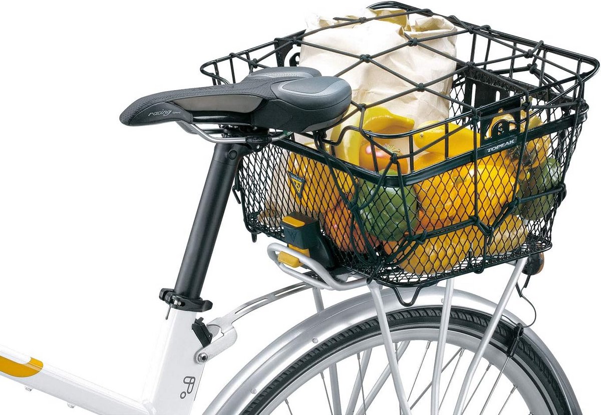 Robuuste Fietsmand voor Achterop Fiets - Universele Montage, Zwart