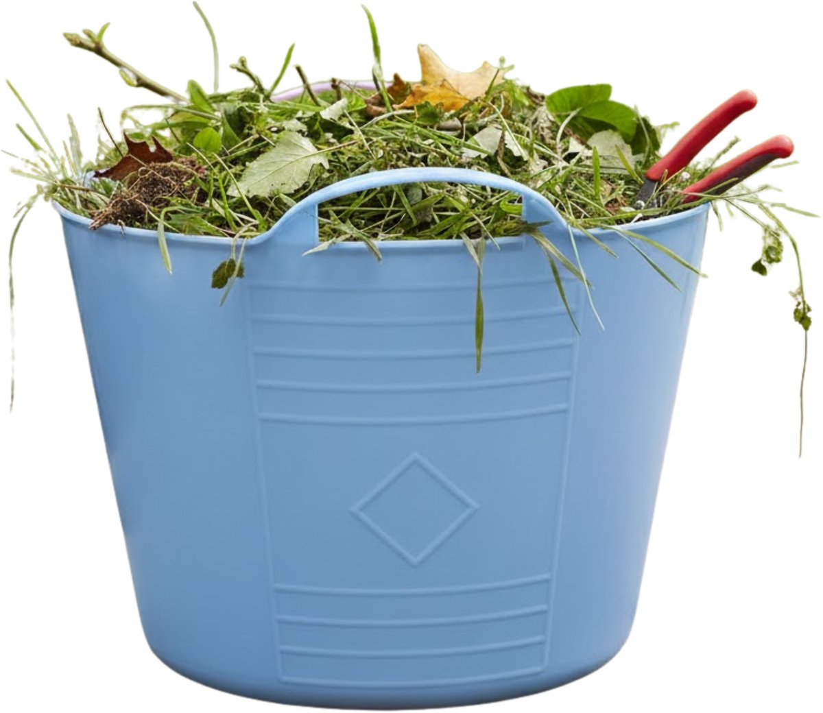 Flexibele kuip / emmer - blauw - 15 liter - kunststof - 35 x 28 cm - met handvatten