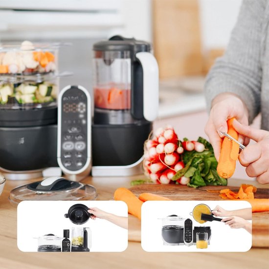 Florixa® Stoomkoker baby - Stomer en Blender - 6-in-1 Multifunctionele Baby Cooker - Grijs - 40cm x 25cm x 32cm van Merkloos — afbeelding 4