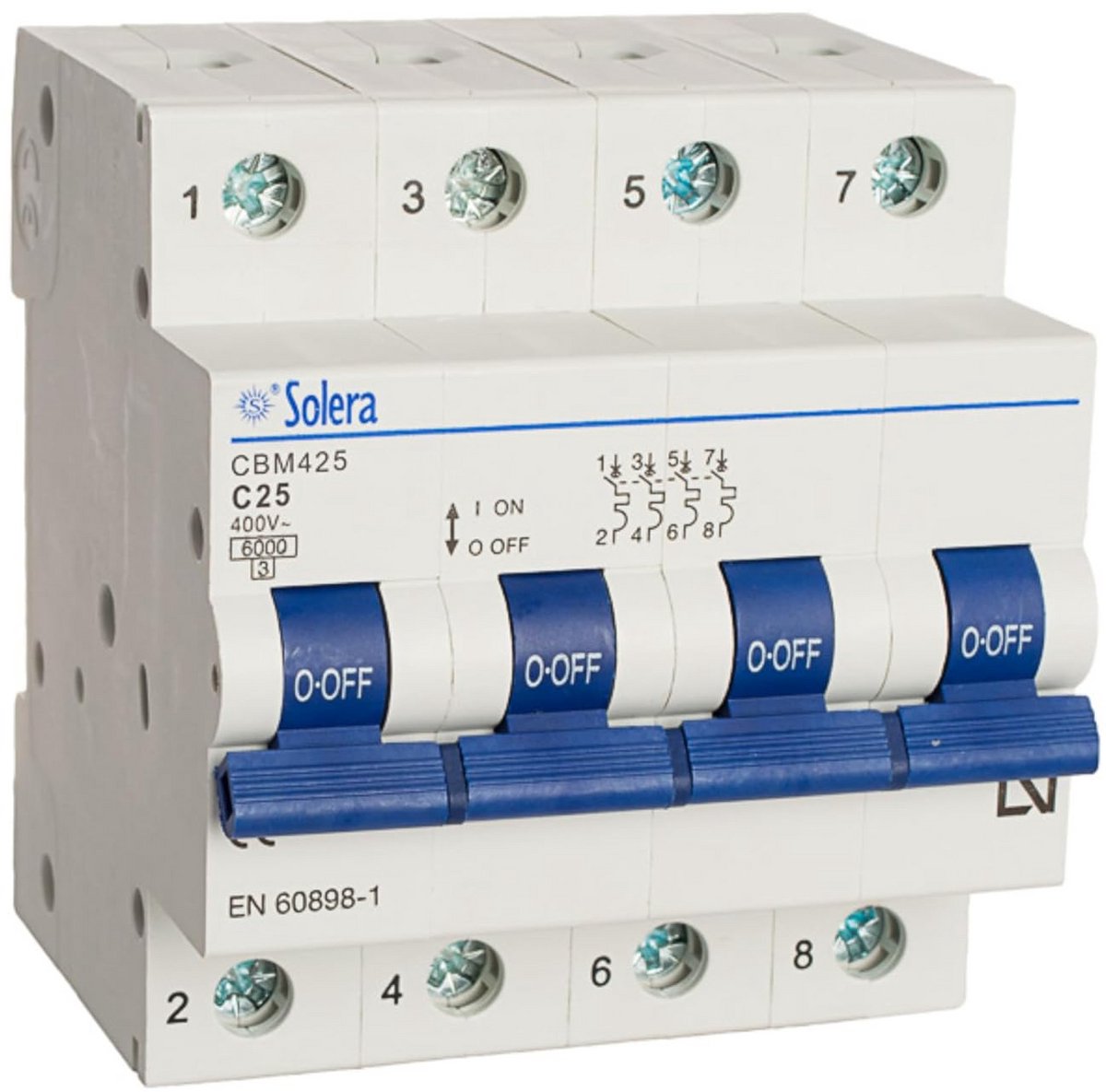 Installatieautomaat C25 4P 25A 6kA - 1 Stuk