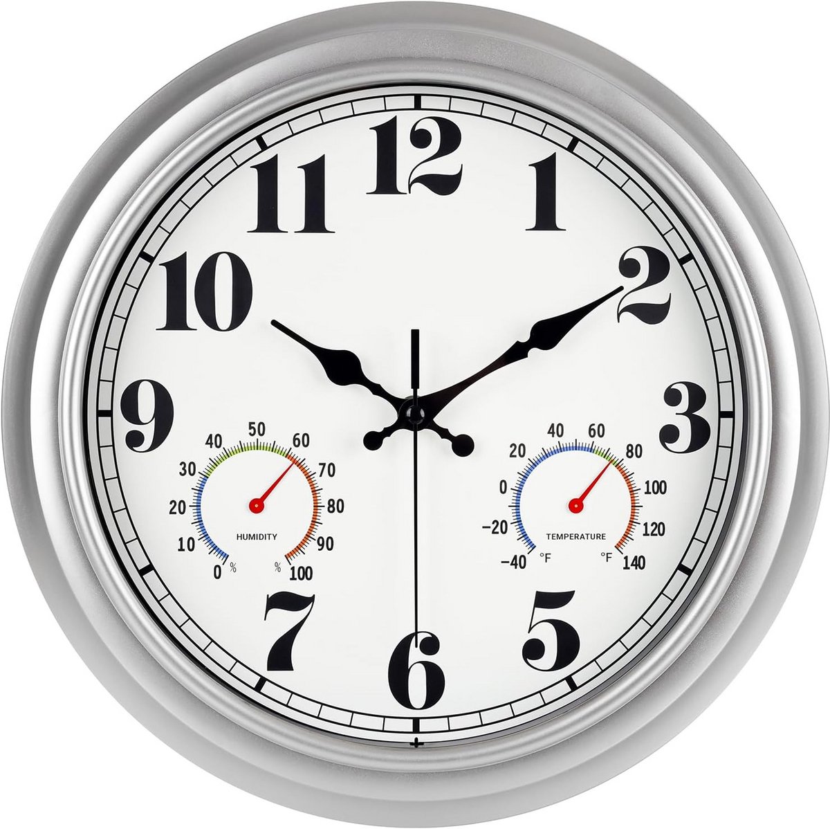 Waterdichte Vintage Wandklok met Thermometer en Hygrometer voor Binnen en Buiten