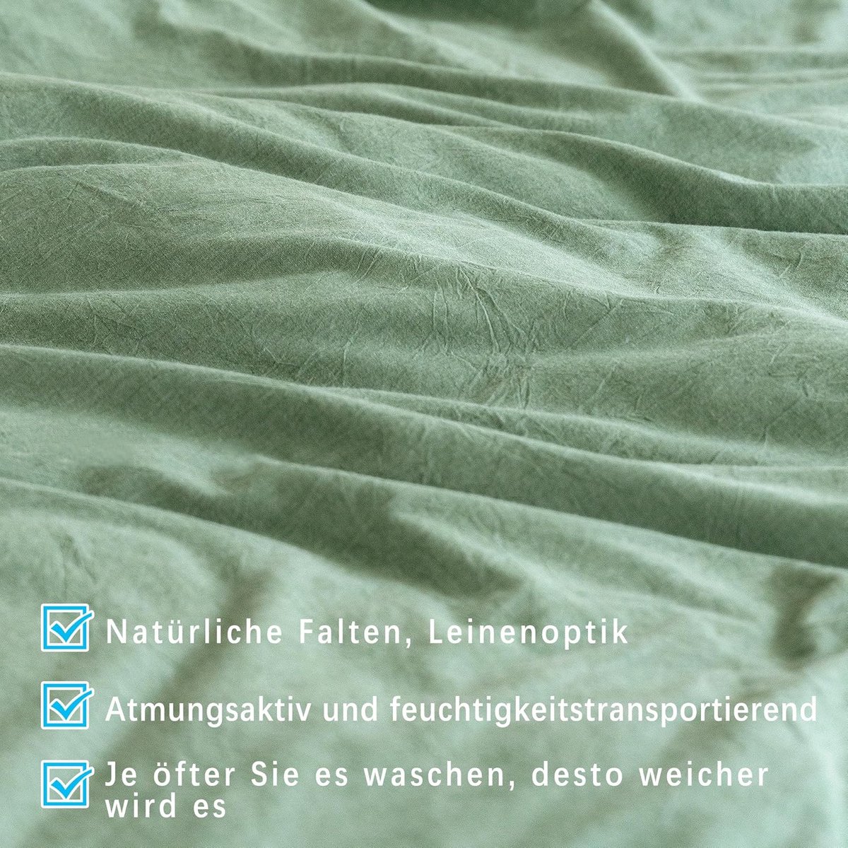 Tafelkleed Rechthoekig Katoen Look Linnen Groen 140x260cm