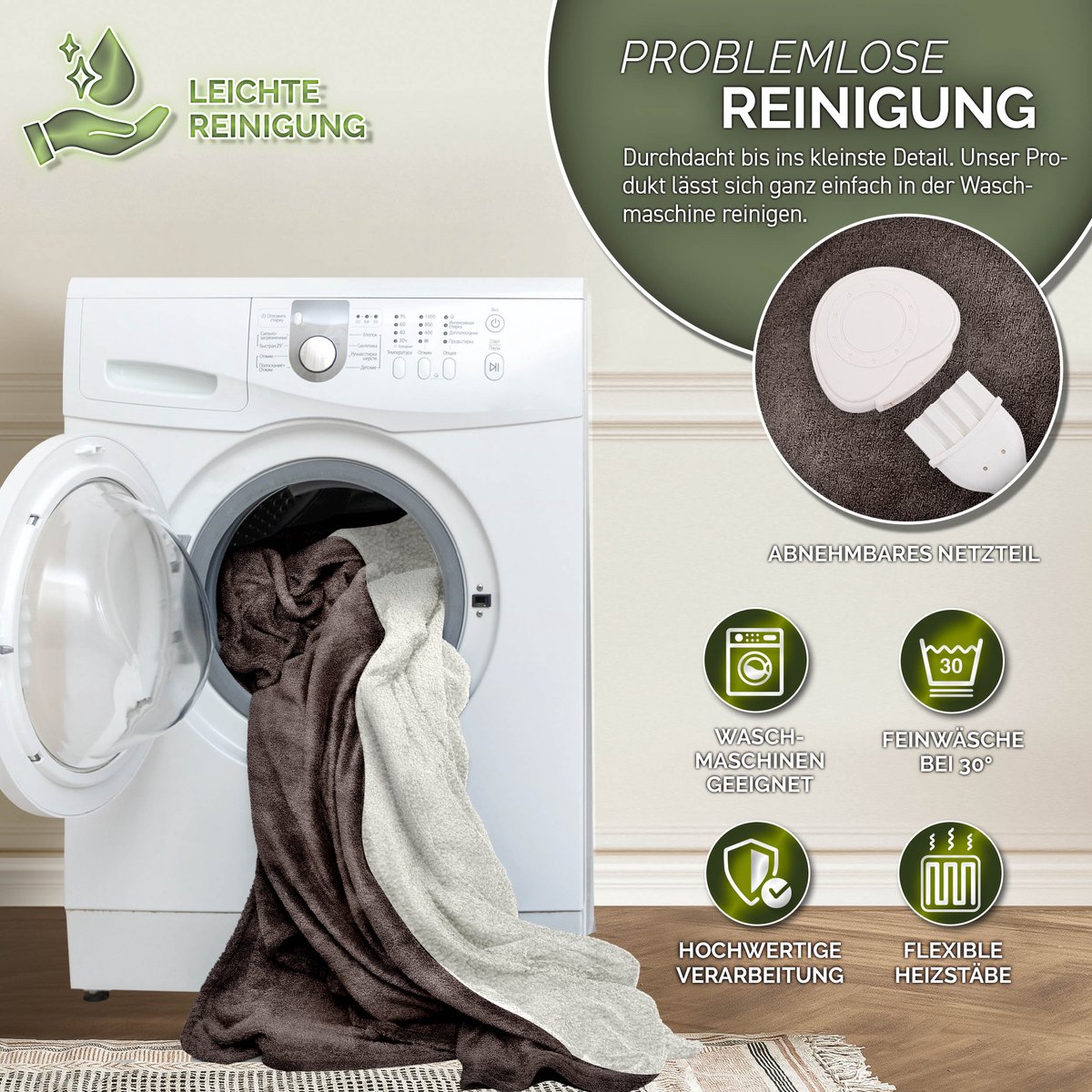 Sinnlein Elektrische Deken 200 x 180 cm met 9 - afbeelding 3