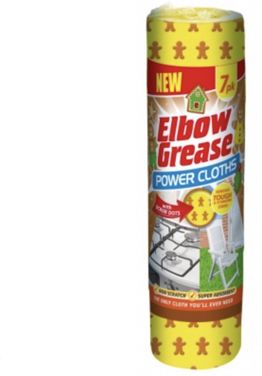 Elbow Grease Speciaal Doekjes - Schoonmaakdoeken - 7 stuks, met peperkoekpatronen
