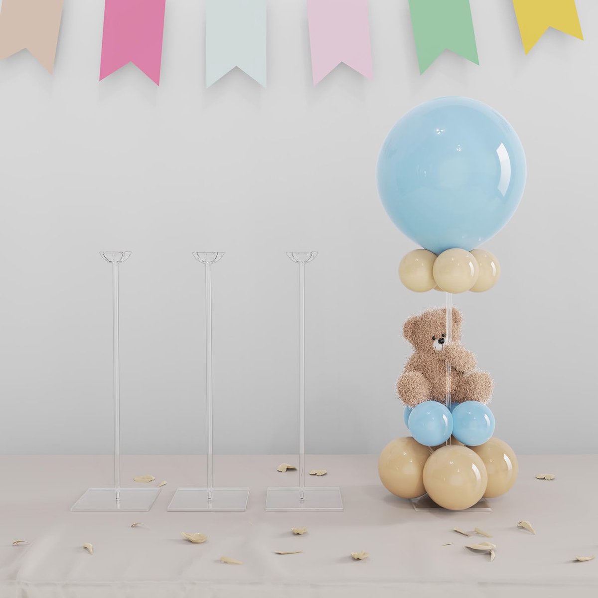 Transparante Acryl Ballonstandaard - Verstelbare Hoogte - 4 Stuks 60 cm
