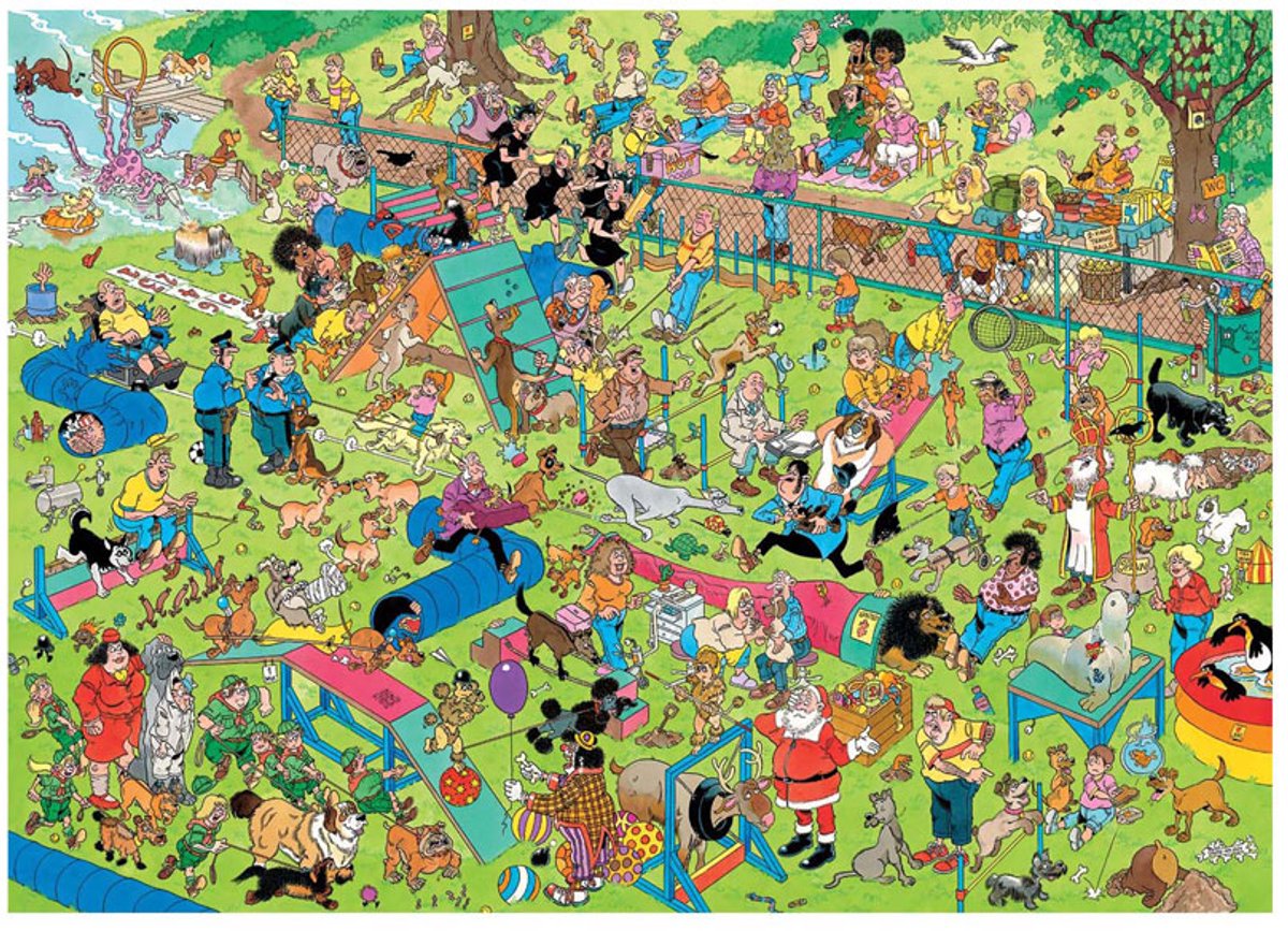 Jan van Haasteren – Hondenparcours - Puzzel 1000 stukjes — afbeelding 6