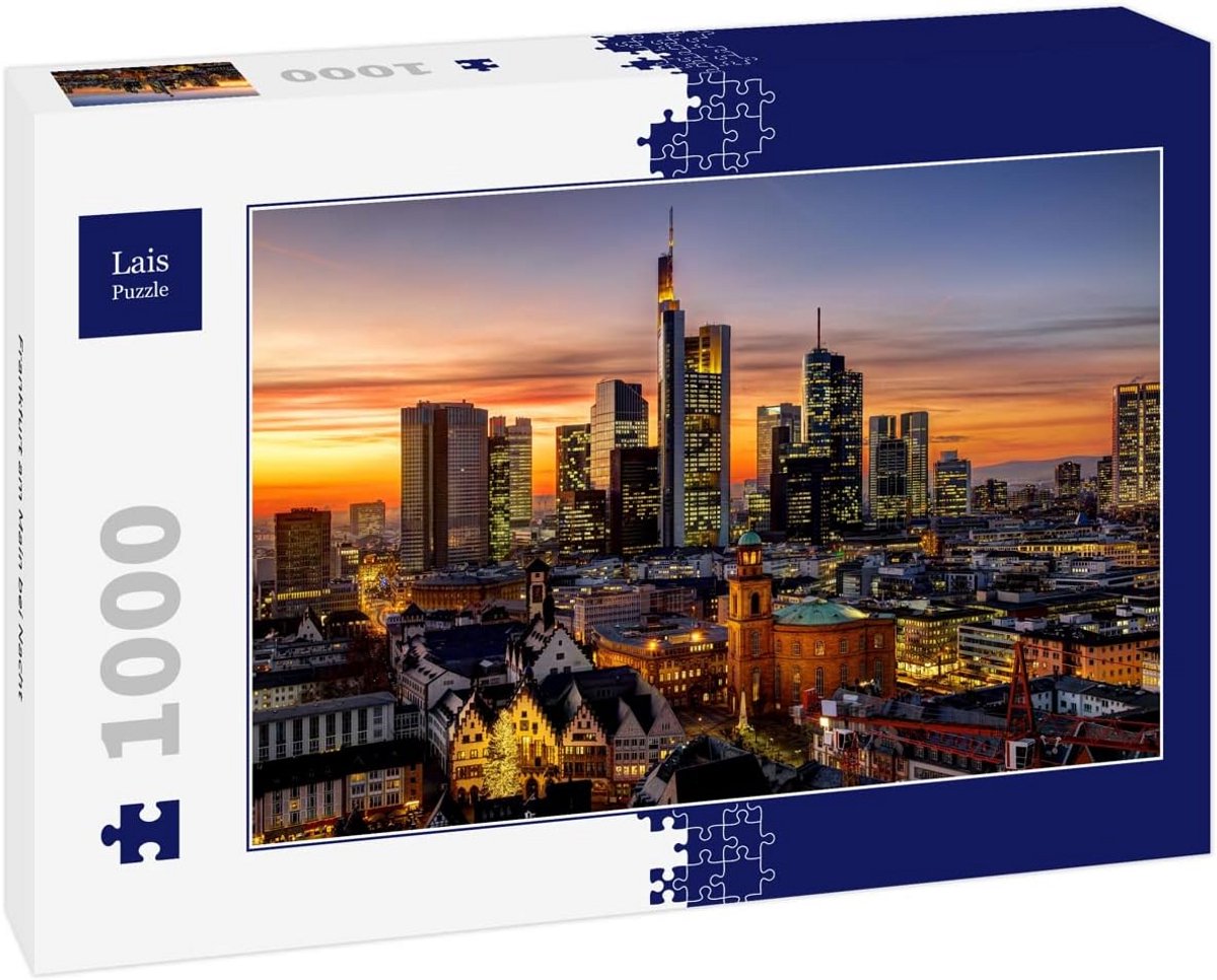 Puzzel Frankfurt bij Nacht 1000 Stukjes