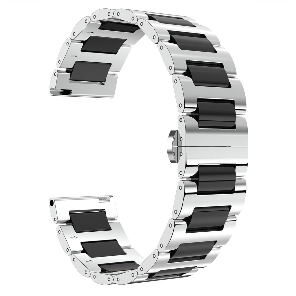 Luxe Horlogeband Keramiek en RVS met Vlindersluiting - Diverse Breedtes en Kleuren