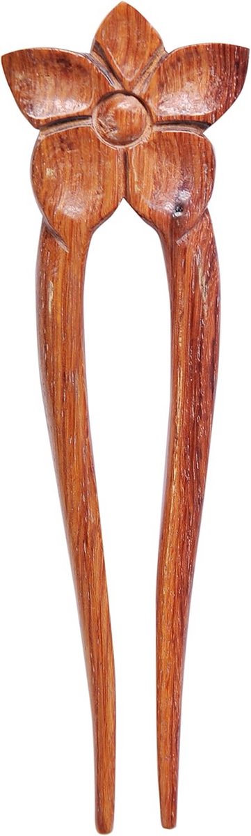 Decoratieve Houten Haarspeld Bloempatroon Haarvork Accessoire voor Vrouwen