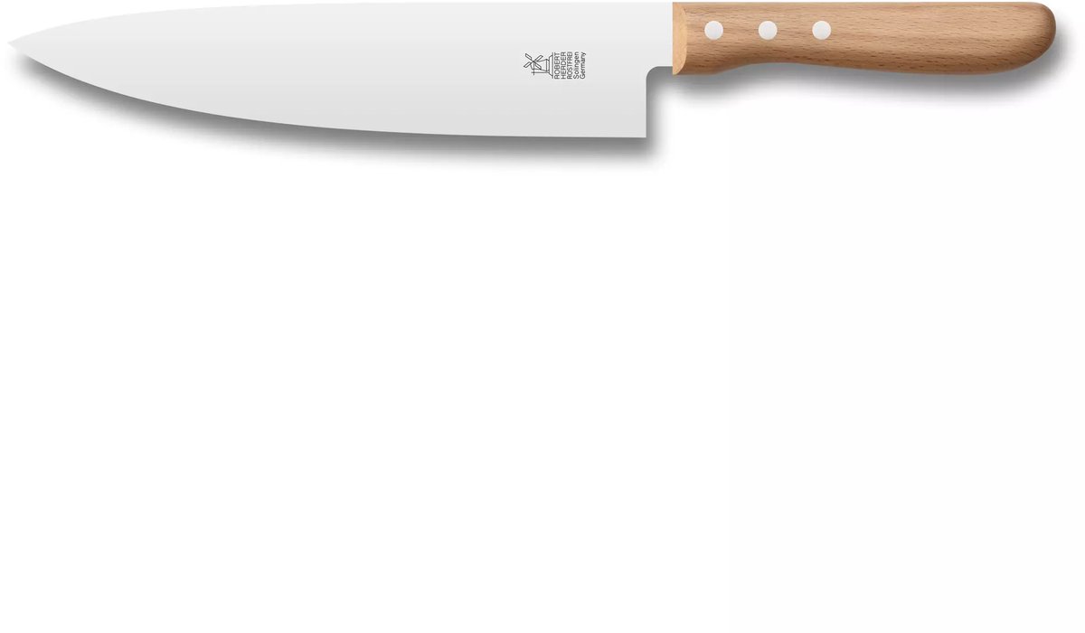 Robert Herder Heritage Koksmes – RVS – fijn gepolijst – Lemmet 23,5 cm – Heft Beukenhout