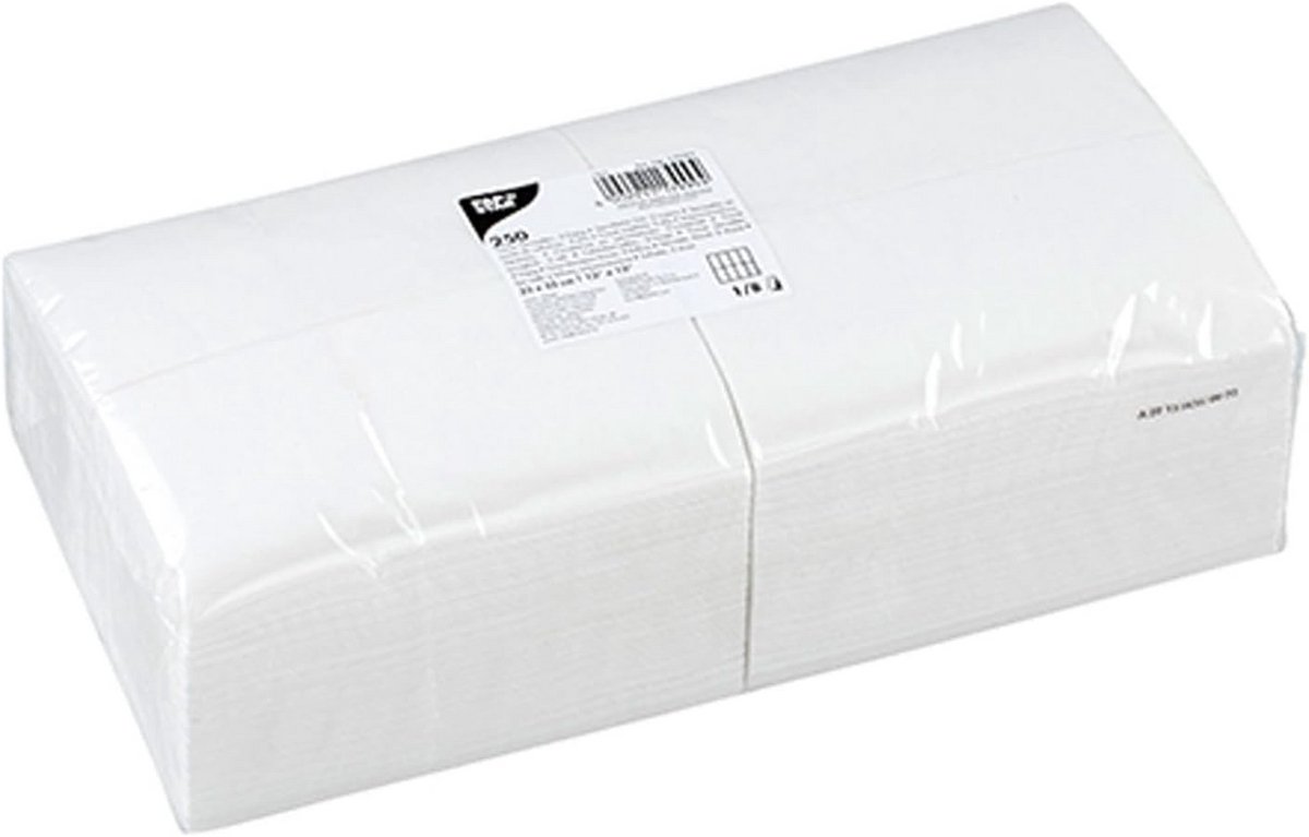2-laags witte servetten 1/8-vouw 33x33 cm (1000 stuks)