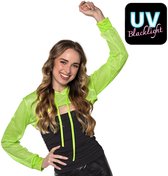 Boland - Visnet bolero neongroen (M) - Volwassenen - Danser/danseres - Festival - Rave - UV blacklight