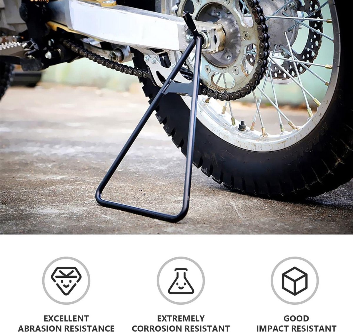 Universele Motorfiets Standaard Motorfiets Standaard Voetsteun voor 80-500cc Supermoto Motocross Enduro Pit Bike - Zwart