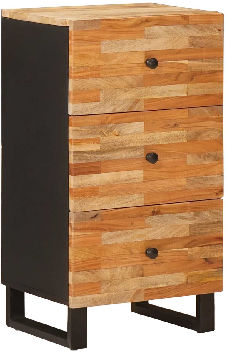 vidaXL - Bijzetkast - met - lade - Bruin - 40 - x - 33 - x - 75 - cm - Massief - Mango - Hout